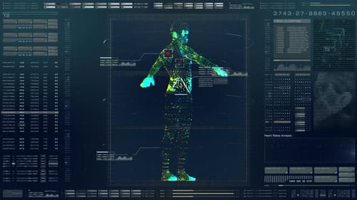 Futuristic Human Body Scan User Interface