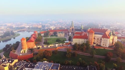 Krakow, Poland, Wawel Royal Castle and Cathedral, Vistula River