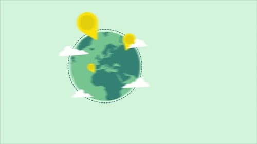 Animated Flat Design Global Travel Journey
