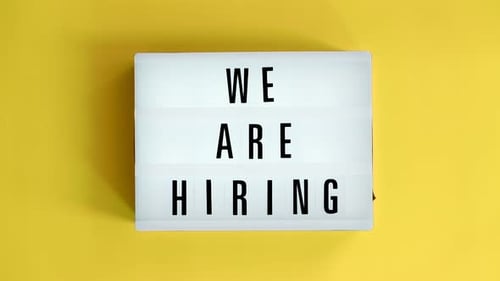 Lightbox Sign Announces We Are Hiring
