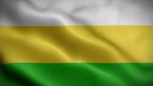 Seamless Waving White Yellow Green Striped Flag Loop