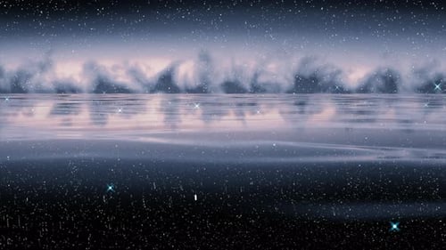 3D Landscape of Sea and Starry Sky