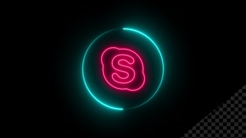 Neon Glowing Circle Icon Reveal Animation