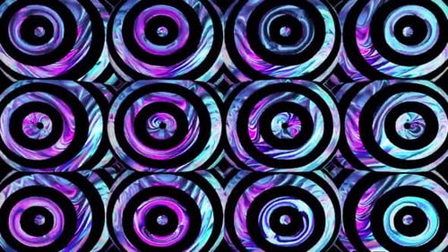 Abstract Fluid Metallic Circles Seamless Looping Background