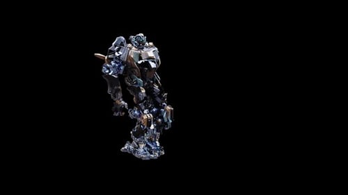 Metallic Sci-Fi Robot Character Performing Action Animations