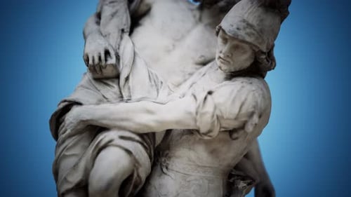 Statue of a Trojan Hero Aeneas Saving His Aged Father Anchises