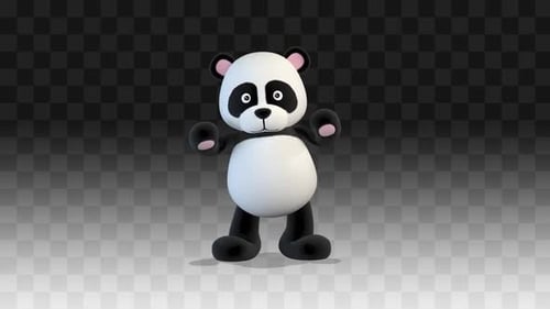 Cute 3D Animated Panda Character Dancing Loop