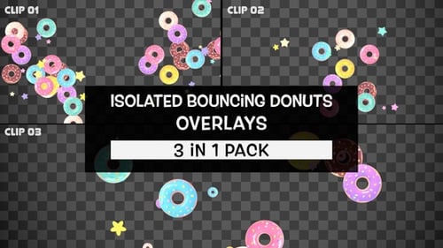 Animated Bouncing Donuts and Stars Overlays