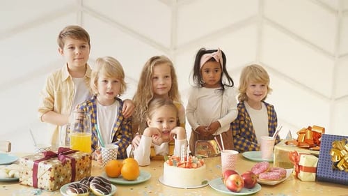 Happy Children Celebrating at a Birthday Party