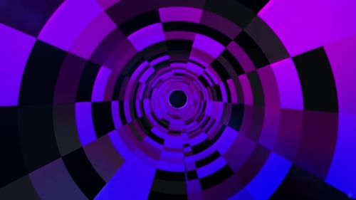 Futuristischer Flug quadrierte Cyber-Neonlichter in Daten.