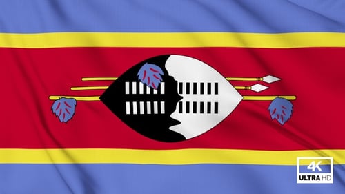Eswatini National Flag Waving Seamlessly