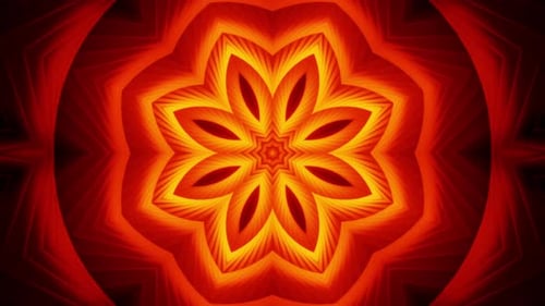 Abstract Fiery Kaleidoscope Loop Motion Background
