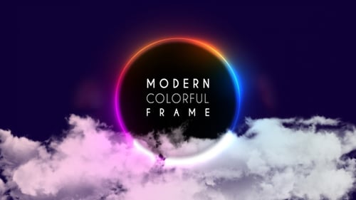 Modern Colorful Frame with Clouds
