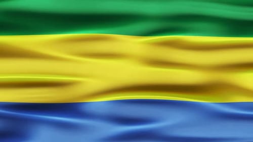 Realistic Waving Flag of Gabon Animation