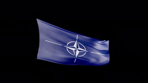 Realistic Waving NATO Flag Animation with Alpha Channel