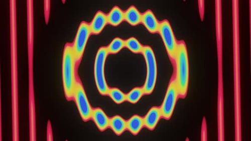Waving Round Abstract Trendy Surreal Pulsierend Futuristisch Multicolor Psychedelic Hypnotic VJ