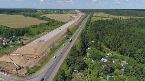 Highway Construction Aerial View