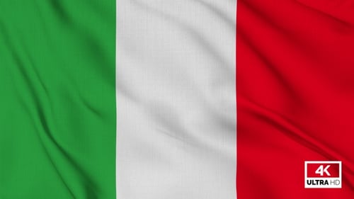 Realistic Italy Flag Waving Smooth Loop Animation