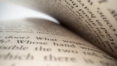 Close Up of Book Pages With Text