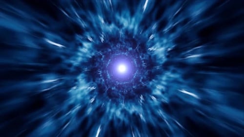 Abstract Blue Energy Tunnel Warp Light Speed Loop