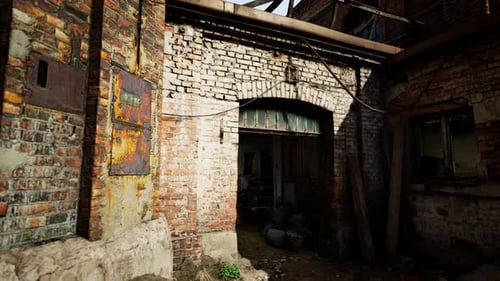 Abandoned Industry Buildings at Sunset