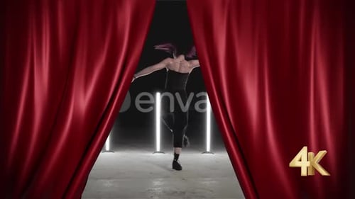 Red Silk Theater Curtain Transition