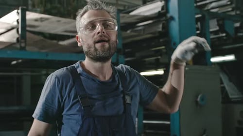 Portrait of Tired Factory Worker