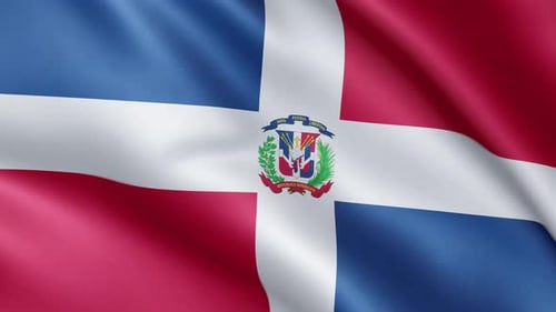 Dominican Republic Flag Waving in Realistic 3D Animation