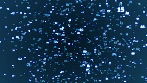 Futuristic Data Stream with Glowing Digital Numbers