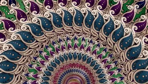 Vibrant Mandala Kaleidoscope Pattern Loop Motion Background