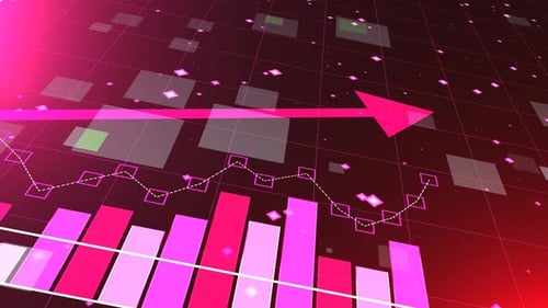 Animated Technology Grid Data Bar Chart Growth