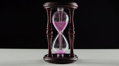 Wooden Hourglass, Jet of Sand in the Hourglass