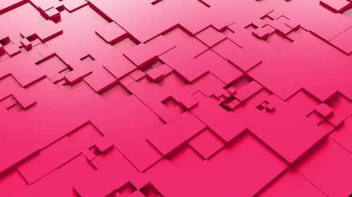 Dynamic Pink 3D Geometric Blocks Abstract Motion Background
