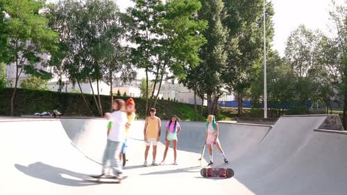 Skaters at the skatepark