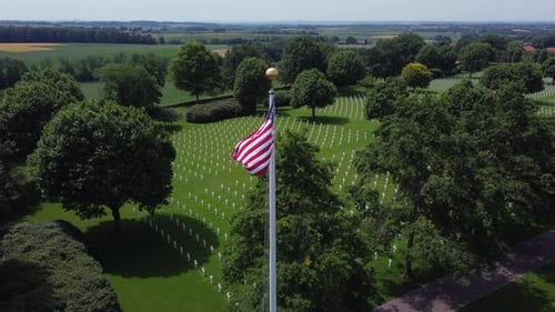 White Crosses at American Military Cemetery in the Netherlands