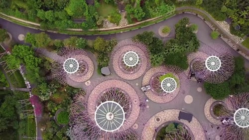 Marina Bay and Garden By the Bay Aerial View in Singapore