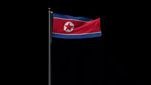Bandera de Corea del Norte con Alpha 2K