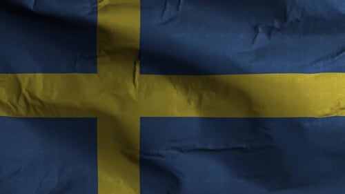 Seamlessly Looping Waving Flag of Sweden Animation
