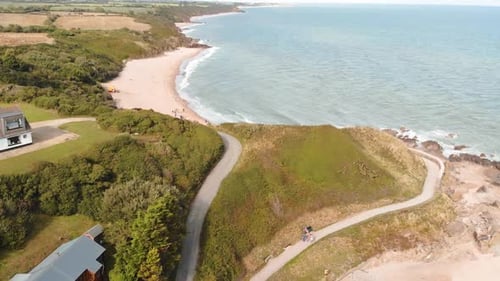 Wexford, Ireland - Aerial view of Ballymoney beach
