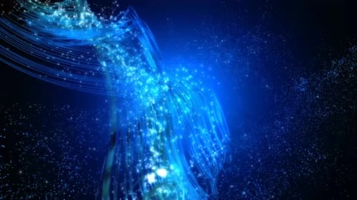 Blue Wave Space Moving Loop Background