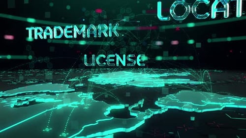 Futuristic Global Business Network Title with Corporate Meeting Scene