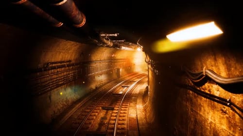 Dunkler alter verlassener U-Bahn-Tunnel