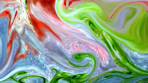 Colorful Liquids Mixing in Abstract Patterns