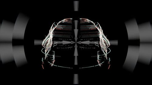 Futuristic Digital Brain Scan Wireframe Animation