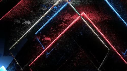 Dynamic Glitch Grunge Geometric Abstract Background Loops