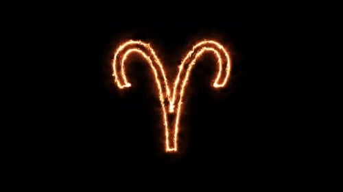 Aries Zodiac Sign Glowing Fire Energy Animation