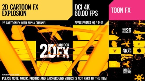 Animated Hand Drawn 2D VFX Cartoon Energy Elements Pack