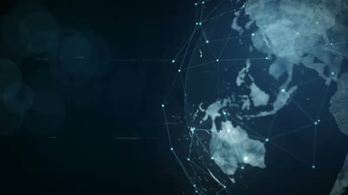 Futuristic Global Network Digital Earth Loop Animation