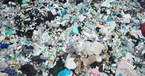 An Ecological Catastrophe in the World's Oceans Plastic Garbage Dumped By a Storm on the Coast