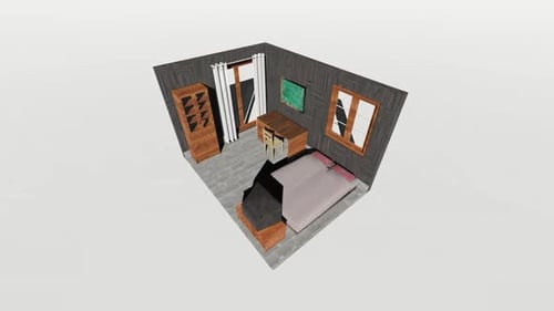 Isometric bedroom layout